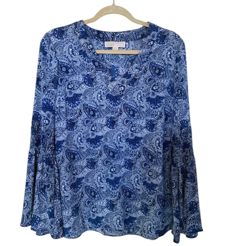 Michael Kors Blue Paisley Blouse